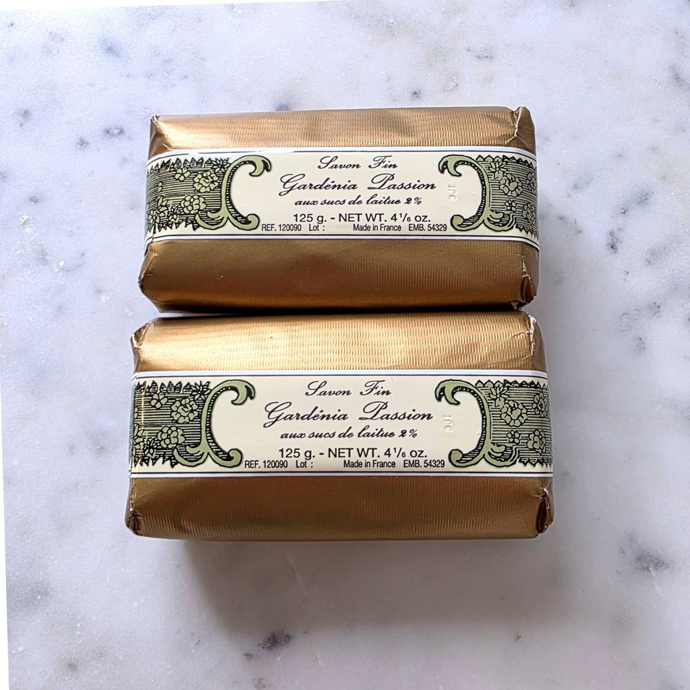 Annick Goutal Gardenia Passion Savon Fin Luxury Scented Bar Soap Set 2 125g